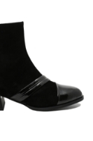 Imagine Botine înalte, negre, din piele întoarsă cu detalii din lac GOR2503