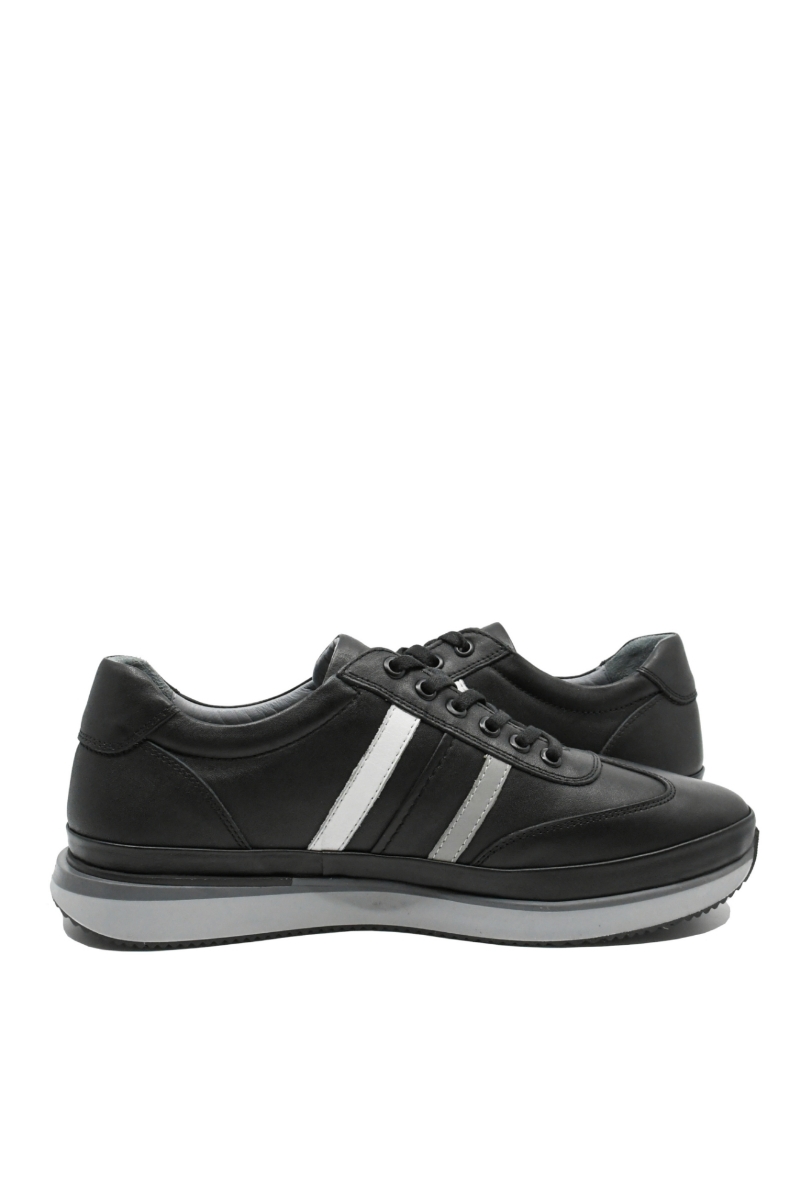 Imagine Pantofi sport bărbați negri clasici din piele naturală GOR2101