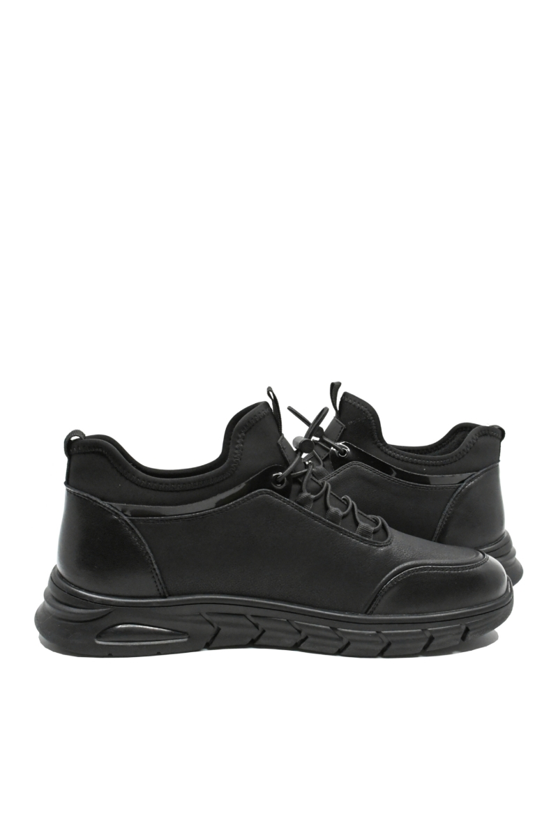 Imagine Ghete bărbați flexibile negre, din piele naturală FNX18350