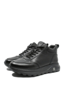 Imagine Ghete casual sport bărbați negre din piele naturală FNX6908