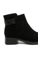 Imagine Botine până la gleznă, negre, din piele întoarsă FNX52131