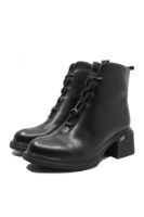 Imagine Ghete damă cu șireturi decorative, negre, din piele naturală GOR11239