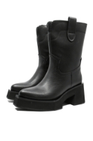 Imagine Ghete damă cu platformă și toc masiv negre, din piele naturală GOR305