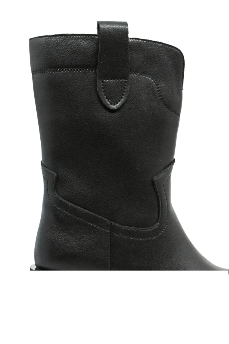 Imagine Ghete damă cu platformă și toc masiv negre, din piele naturală GOR305