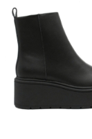 Imagine Ghete damă cu platformă wedge, negre, din piele naturală GOR10720