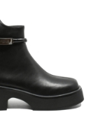 Imagine Ghete platformă cu brățară la gleznă, negre din piele naturală GOR5182