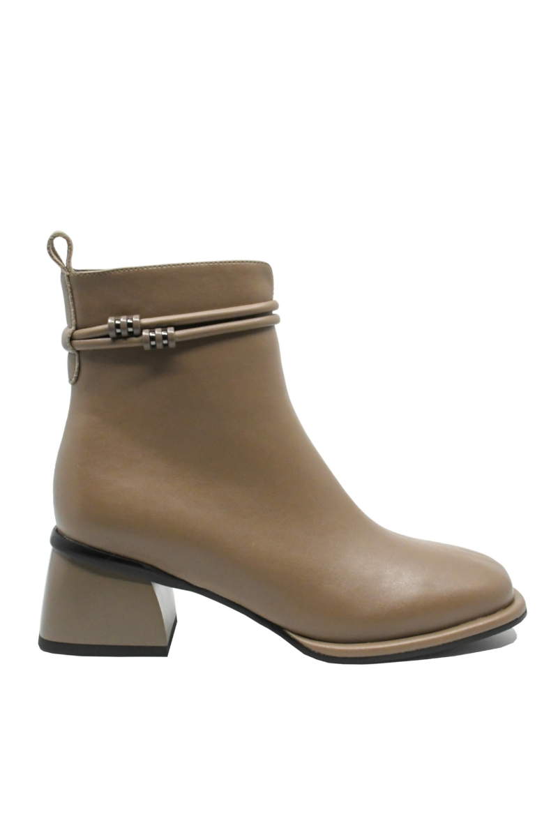 Imagine Botine damă gri sidefat, din piele naturală, cu brățară la gleznă GOR4221