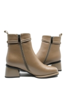 Imagine Botine damă gri sidefat, din piele naturală, cu brățară la gleznă GOR4221