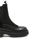 Imagine Ghete damă cu platformă, negre, din piele întoarsă cu panou elastic GOR6010NV