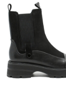 Imagine Ghete damă cu platformă, negre, din piele întoarsă cu panou elastic GOR6010NV