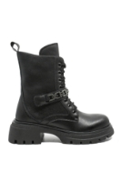 Imagine Ghete stil combat cu șireturi, negre din piele naturală GOR061