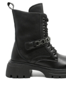 Imagine Ghete stil combat cu șireturi, negre din piele naturală GOR061