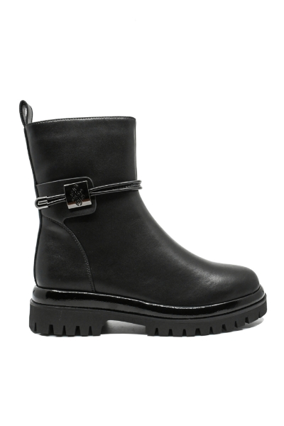 Imagine Ghete damă stilate negre, din piele naturală GOR365