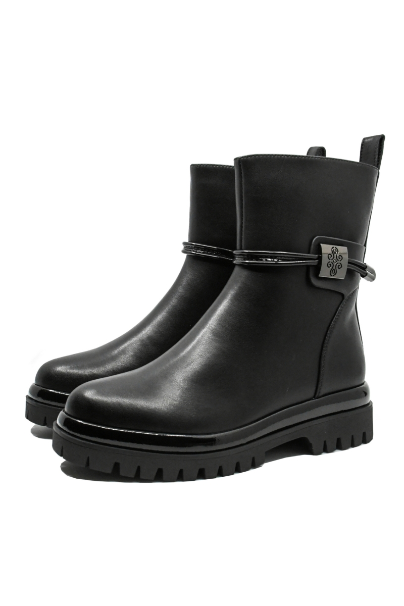 Imagine Ghete damă stilate negre, din piele naturală GOR365