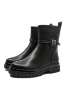 Imagine Ghete damă stilate negre, din piele naturală GOR365