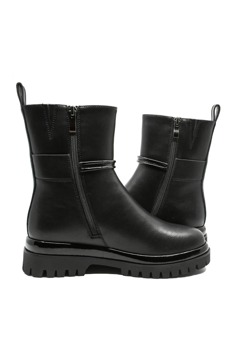 Imagine Ghete damă stilate negre, din piele naturală GOR365