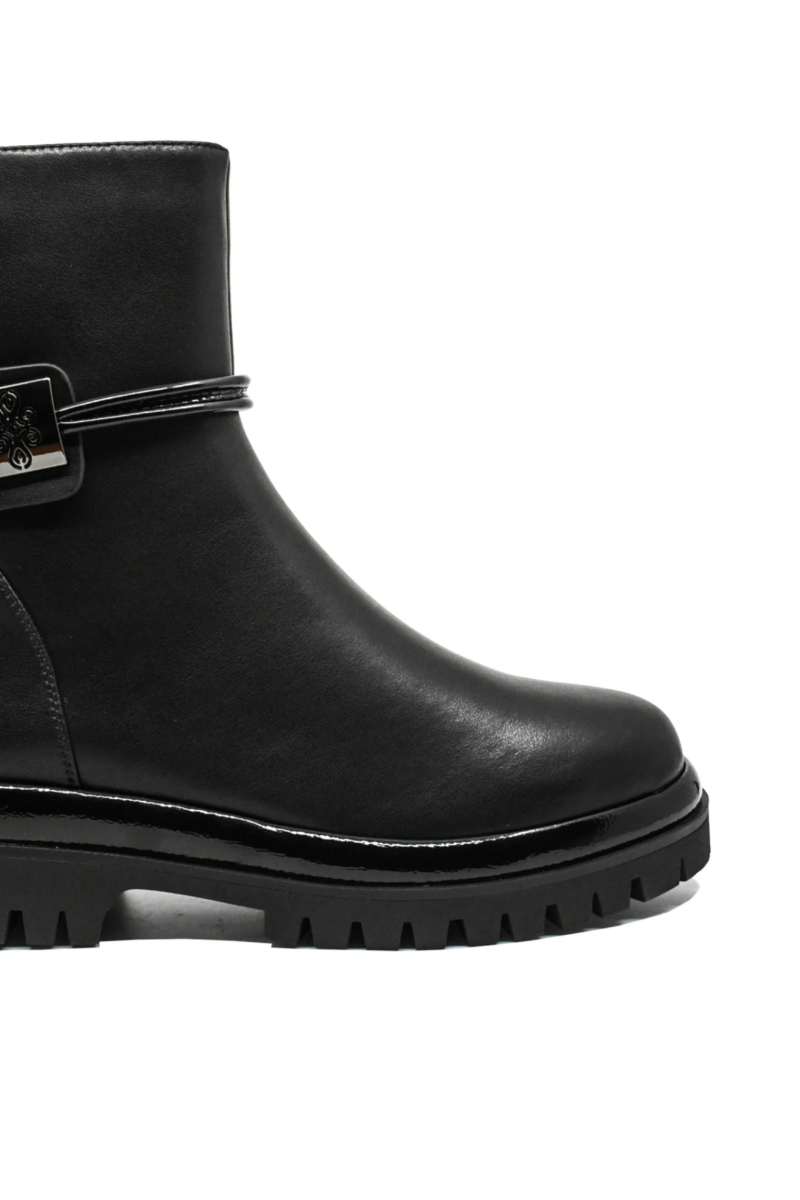 Imagine Ghete damă stilate negre, din piele naturală GOR365