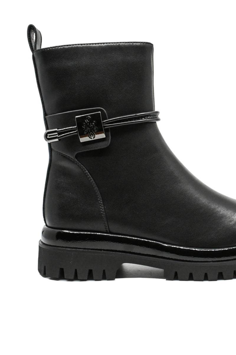 Imagine Ghete damă stilate negre, din piele naturală GOR365