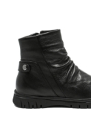 Imagine Ghete damă ușoare cu încrețituri, negre, din piele naturală MIR10010