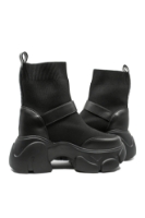 Imagine Ghete damă stil șosetă negre, cu platformă voluminoasă FNX902