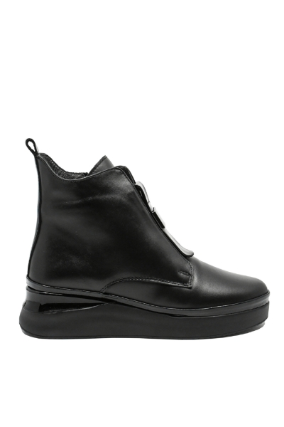 Imagine Ghete damă casual până la gleznă, negre din piele naturală MIR934410
