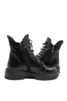 Imagine Ghete ankle  damă negre din piele naturală, cu decorațiune metalică MIR6001