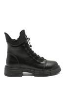 Imagine Ghete ankle  damă negre din piele naturală, cu decorațiune metalică MIR6001