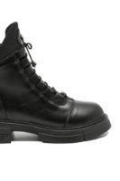 Imagine Ghete ankle  damă negre din piele naturală, cu decorațiune metalică MIR6001