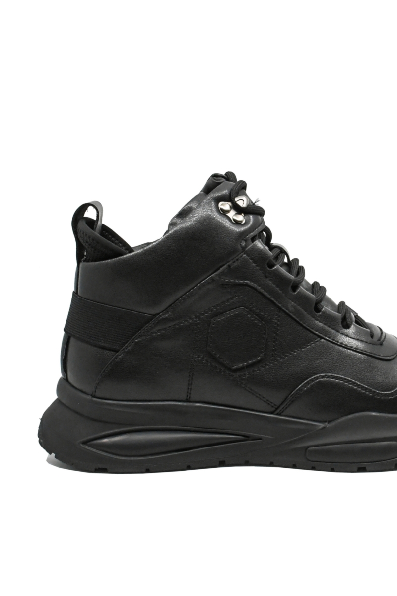 Imagine Ghete sport bărbați  negre, din piele naturală FNX1903-5