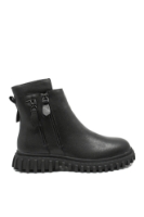 Imagine Ghete damă negre din piele naturală cu fermoare decorative OTR470015