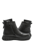 Imagine Ghete damă negre din piele naturală cu fermoare decorative OTR470015