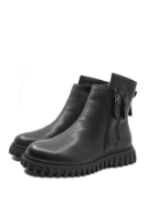 Imagine Ghete damă negre din piele naturală cu fermoare decorative OTR470015