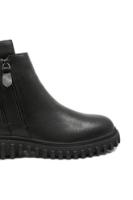 Imagine Ghete damă negre din piele naturală cu fermoare decorative OTR470015