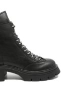 Imagine Ghete damă negre din piele naturală cu șireturi contrast OTR70028