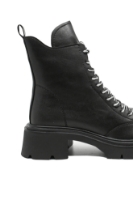 Imagine Ghete damă negre din piele naturală cu șireturi contrast OTR70028