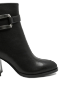 Imagine Botine damă cu cataramă decorativă, negre, din piele naturală GOR102