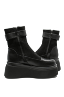 Imagine Ghete damă cu platformă înaltă, negre, din piele naturală GOR8365