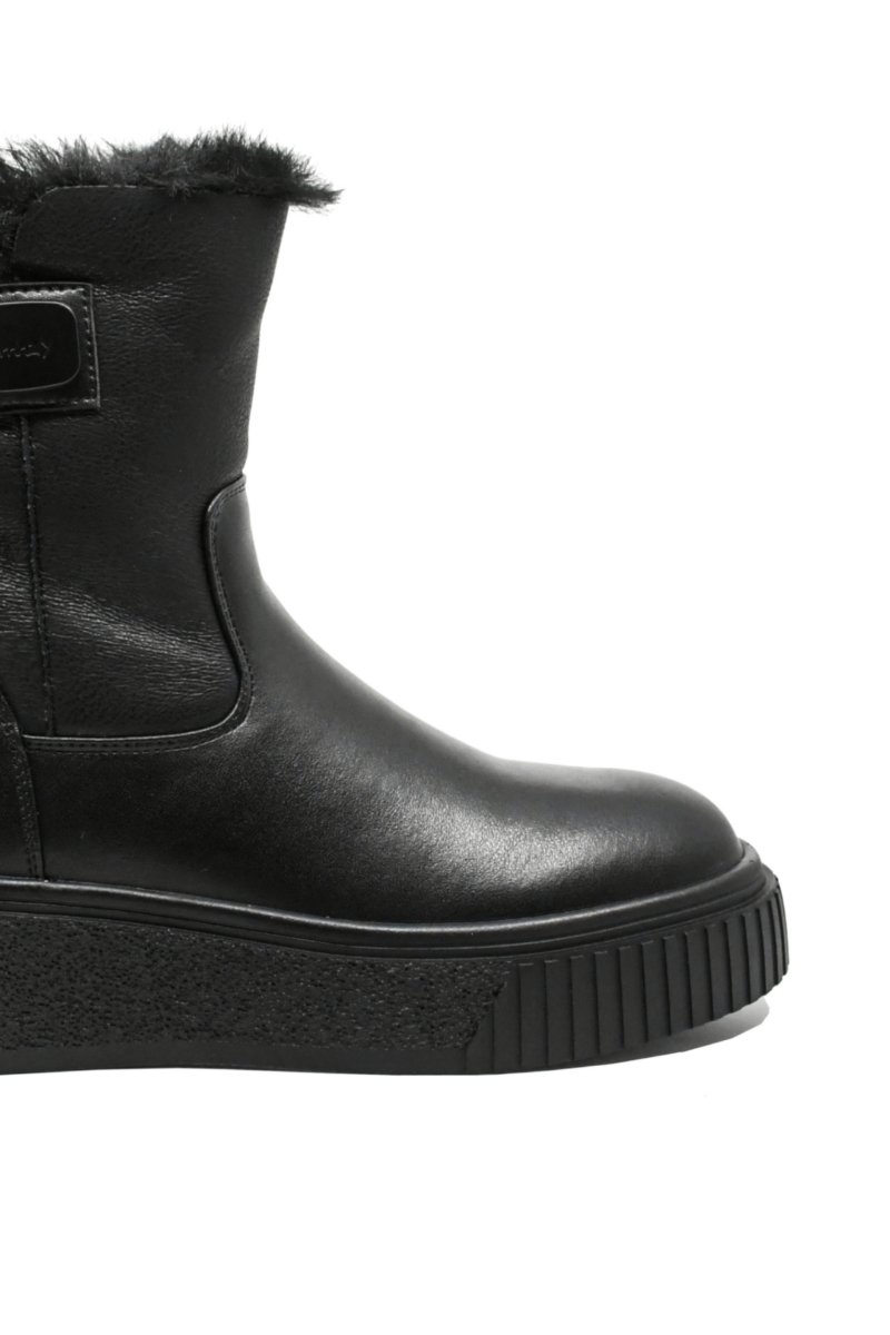 Imagine Ghete damă îmblănite, negre, din piele naturală GOR11626