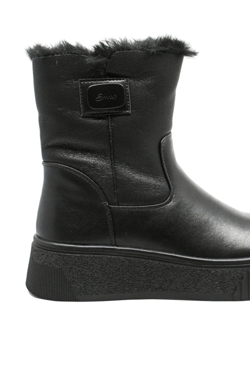 Imagine Ghete damă îmblănite, negre, din piele naturală GOR11626