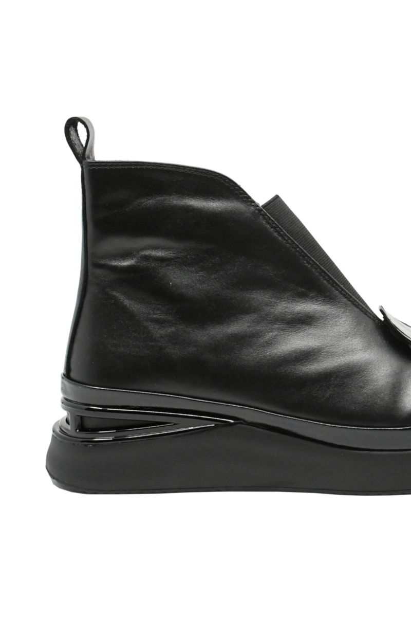 Imagine Ghete damă până la gleznă, negre din piele naturală MIR934428