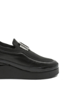 Imagine Pantofi slip-on flexibili cu talpa înaltă, negri din piele naturală MIR24232409