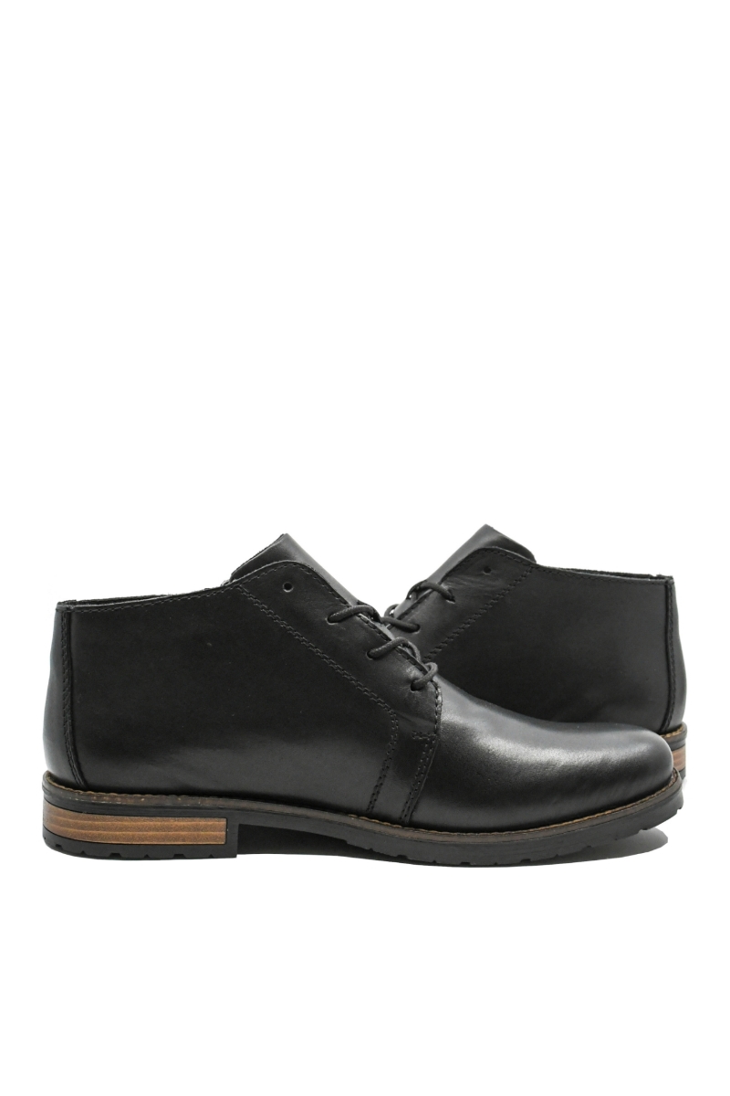 Imagine Ghete joase, bărbați negre, din piele naturală cu fermoar decorativ RIK14609-00