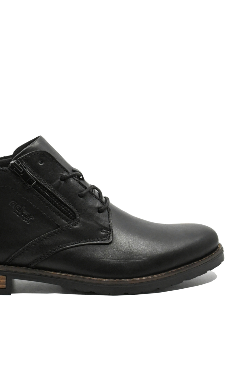 Imagine Ghete joase, bărbați negre, din piele naturală cu fermoar decorativ RIK14609-00