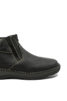 Imagine Ghete bărbați, îmblănite, negre din piele naturală cu granulații și cusături decorative RIK05362-00