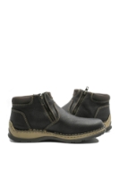 Imagine Ghete bărbați, îmblănite, maro din piele naturală cu granulații și cusături decorative RIK05362-25