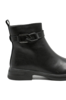 Imagine Ghete joase negre din piele naturală cu baretă și lanț OTR70005