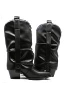 Imagine Cizme ciocate damă negre din piele naturală, cu carâmb suprapus  OTR70001