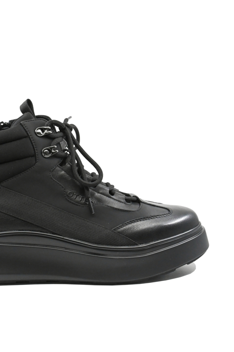 Imagine Ghete înalte casual sport negre din piele naturală OTR270017