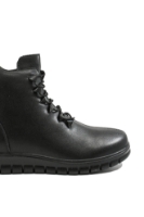 Imagine Ghete plate negre din piele naturală, cu șiret decorativ OTR570011