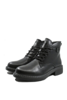 Imagine Ghete joase din piele naturală negre, cu șiret decorativ OTR550026